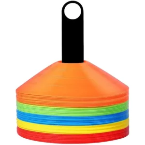 Plots Rond De Marquage pour Entrainement 50 Pieces, Cônes à Disque avec poignée de transport, Club, Ecole, Football, Fitness